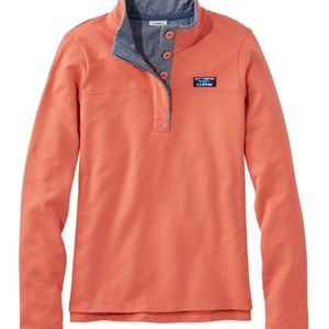 L.L. Bean Women’s Soft Cotton Rugby Henley Pullover Shirt SZ XL